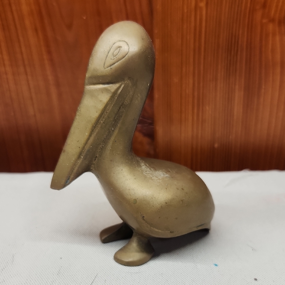 Brass Pelican Figurine